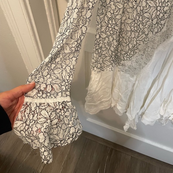 Free People White Lace Tell Tale Long Sleeve Tunic Dress S - Picture 8 of 12